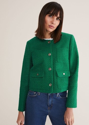 Phase Eight Ripley Tweed Jackets Green Australia | ZC7458063